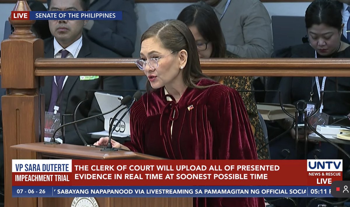jesusfalcis's tweet photo. Senator Risa Hontiveros manifested that only Congress acting in its legislative capacity has executive sessions.

The impeachment court is for the benefit of the public so all evidence must be made public.

As it should be.

Thank you Senator Risa for upholding freedom of information and the right of the people to be informed on matters of public interest.

👏