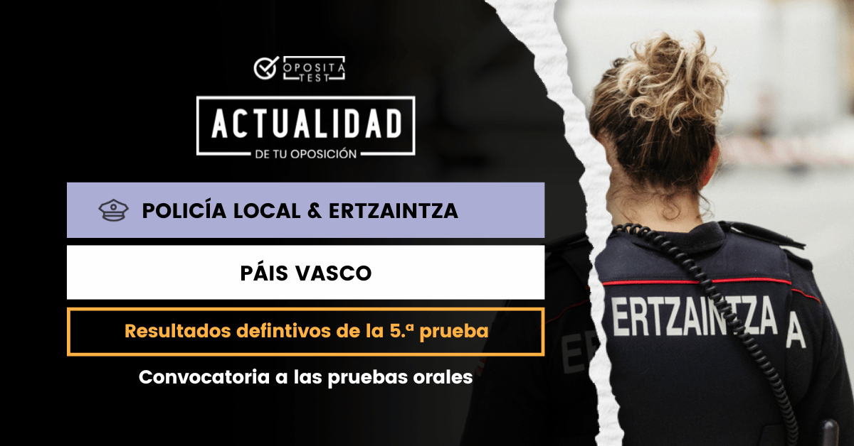 Opositatest's tweet photo. 📢 Policía Local del País Vasco &amp; Ertzaintza, ¡novedades!

🔷Resultados definitivos de la 5.ª prueba
🔶 Convocatoria de las pruebas orales correspondientes al perfil lingüístico 2 (Nivel B2)

Identifícate aquí para consultar la información 👉  https://t.co/0RxJZoz6kb https://t.co/1PfetfGcw1