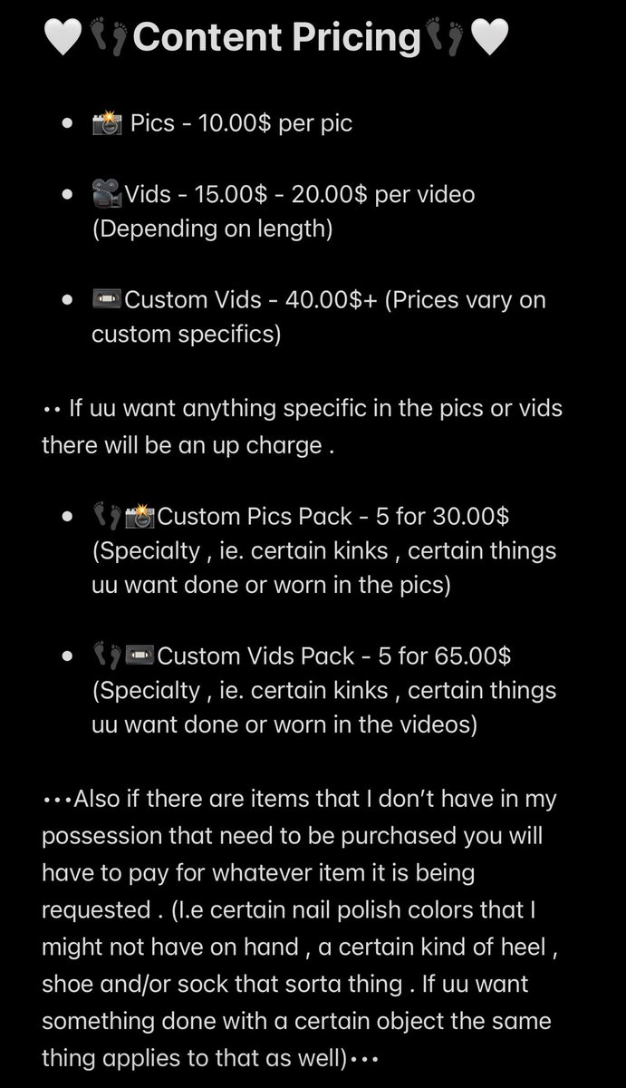 BiggLexxx69's tweet photo. •••❗️PLEASE READ CAREFULLY ❗️•••

✨These are prices for regular content , prices on all CUSTOM content varies ! ✨ https://t.co/ClkEtdq4K3
