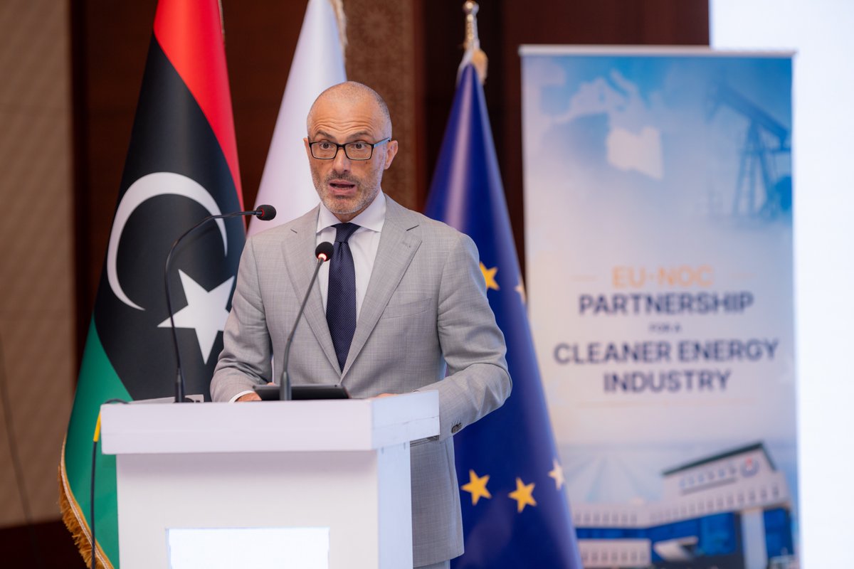 nicolaorlando's tweet photo. Honoured to have opened today’s EU-@NOC_Libya  workshop on a cleaner energy industry with Chairman Masoud Suleiman and @UNEP in the framework of the EU's new Action for Cleaner Energy and Industry.

With this discussion on renewable energy, emissions reduction, oil-spill prevention and energy efficiency, we begin our concrete joint effort to advance cleaner production, industrial modernisation and a more resilient energy industry for the benefit of Libya's economy and environment and Europe's energy security.