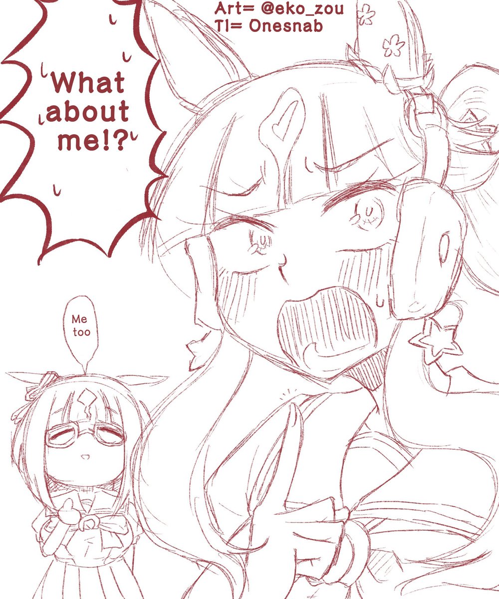 01s_nab23's tweet photo. Art by =  @eko_zou 
TL:EN 
"The big-breasted girls who tend to be left out of my favorites from other people's perspectives" 
#ウマ娘 #Umamusume #ウマ娘英訳 #UmaTranslations https://t.co/OrLQA18Kzk