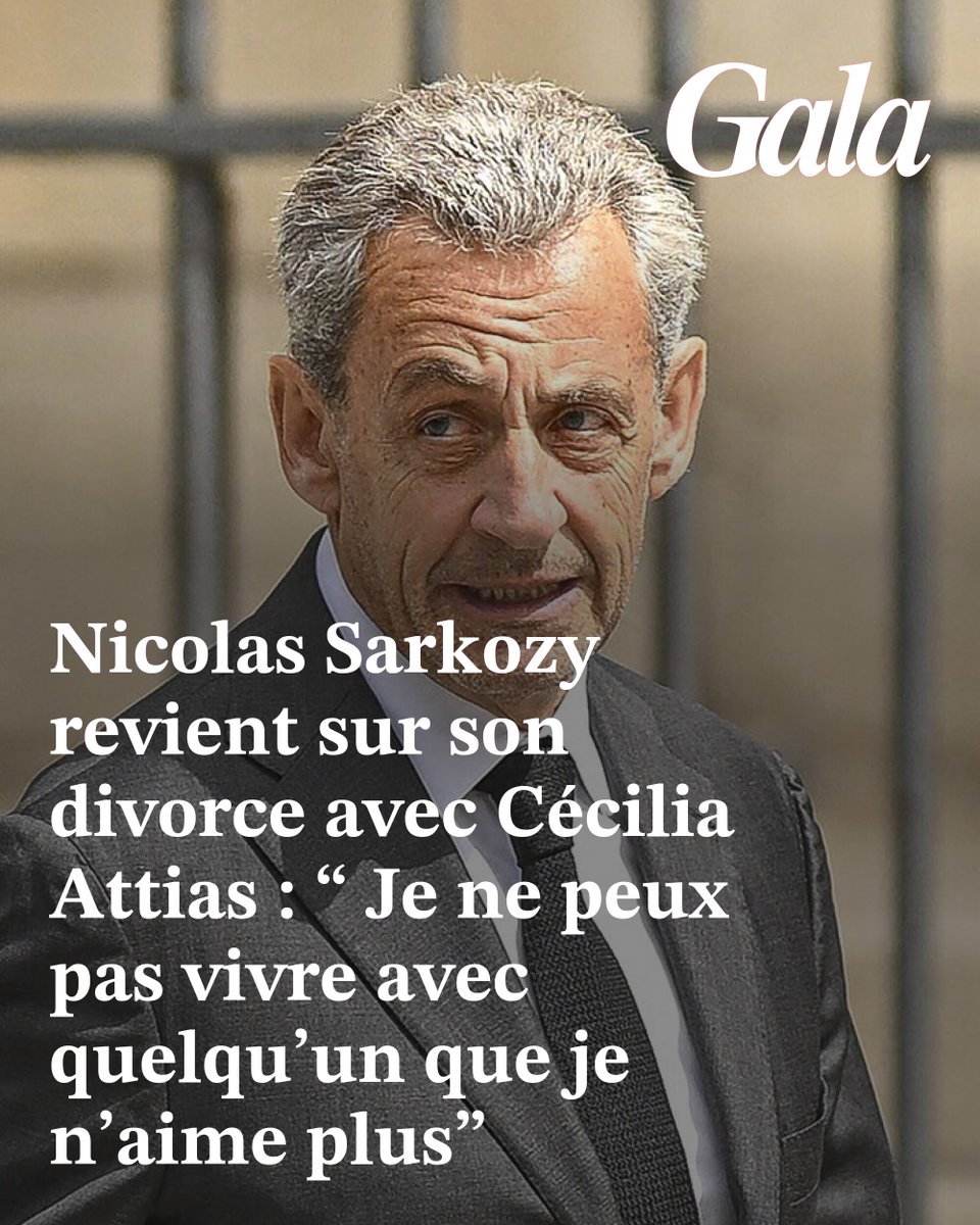 GALAfr's tweet photo. Nicolas Sarkozy revient sur son divorce avec Cécilia Attias : “ Je ne peux pas vivre avec quelqu’un que je n’aime plus”
➡️ https://t.co/7JgrCkeoaw https://t.co/oZcFn2Tlkj