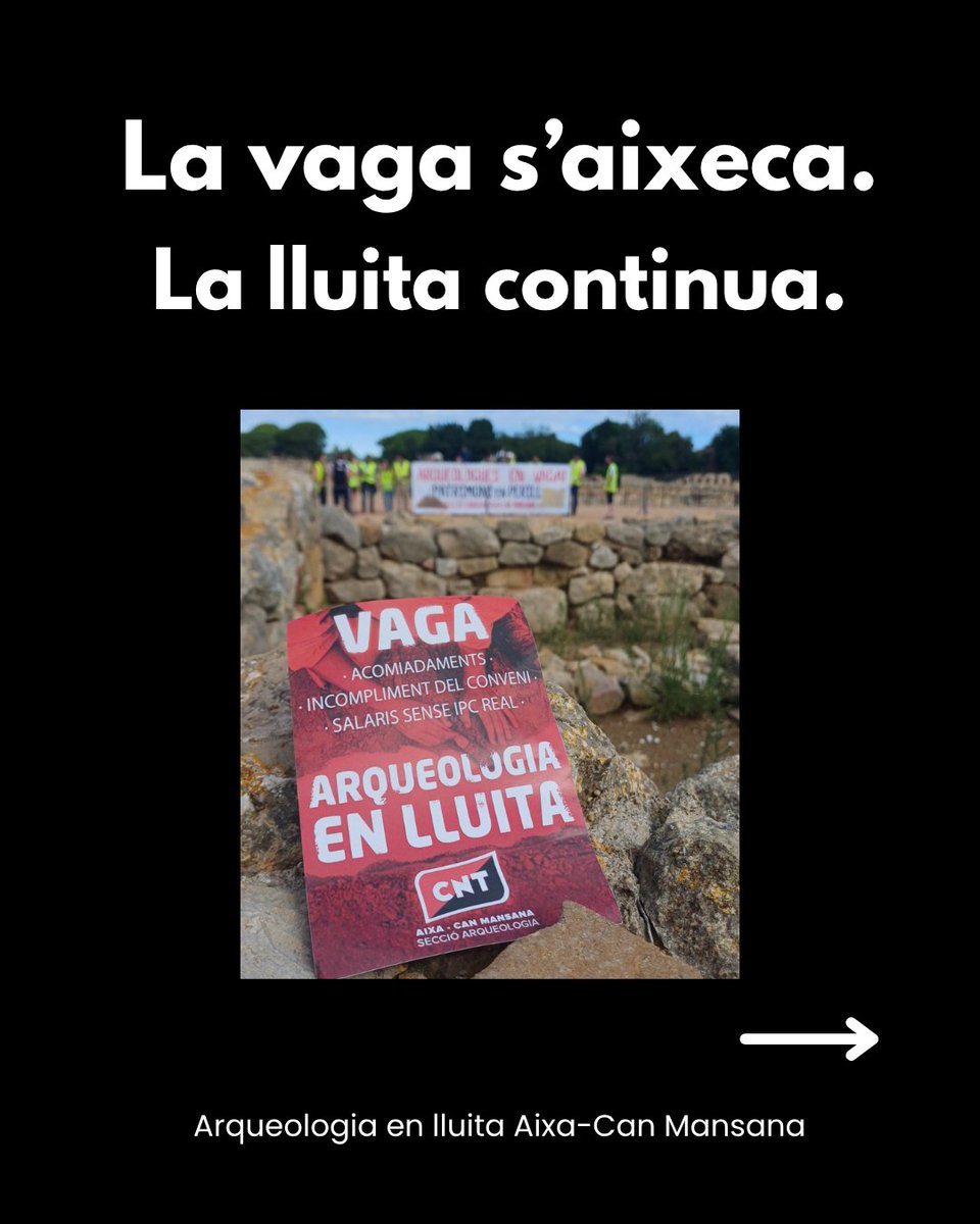 CNTValles's tweet photo. 🔴⚫ S’aixeca la vaga d’arqueologia després d’11 mesos, però el conflicte laboral continua obert

🧵 https://t.co/BAZf5EBC9s