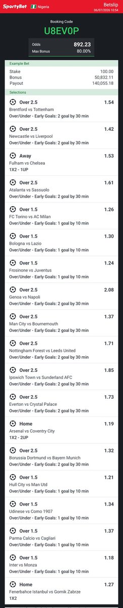 AjummaGold's tweet photo. Hey check out the bet I just placed on Sportybet! https://t.co/5WvfaFN6fz https://t.co/gMFUj5dsof