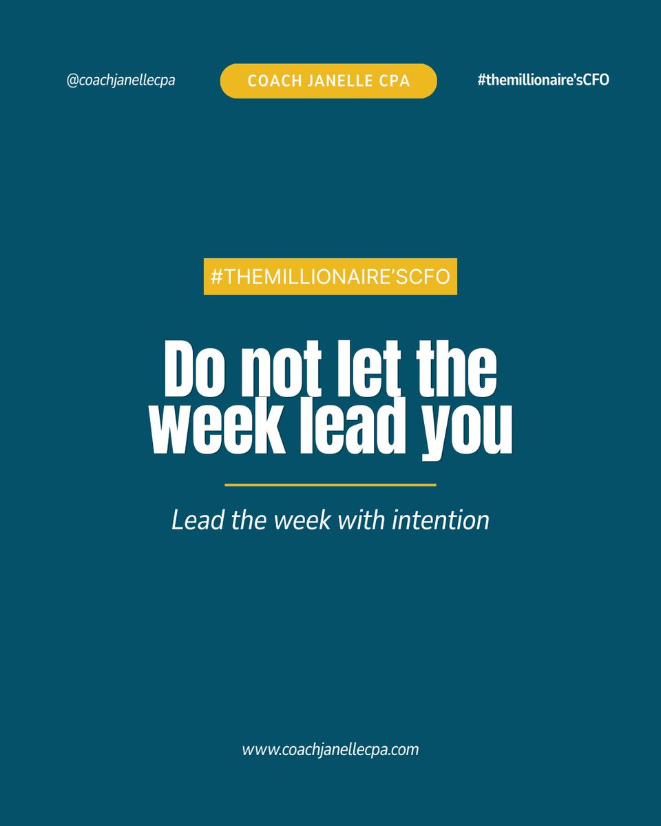 coach_cpa's tweet photo. Don’t let the week lead you into chaos, distraction, or survival mode. If you don’t decide the tone of your week, deadlines, emotions, pressure, and other people’s expectations will. Set your focus. Choose your pace. Protect your energy. https://t.co/5Di0D3ji2j