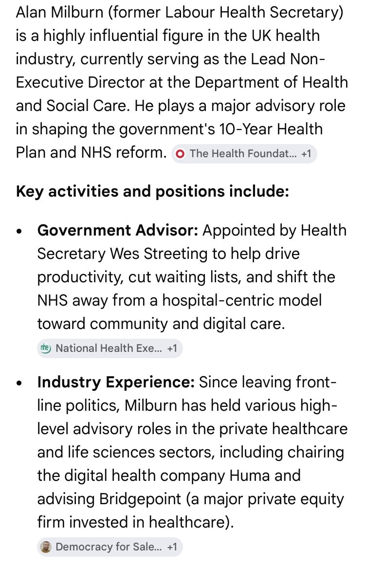 WelshCladiators's tweet photo. @csjthinktank @Jo_Coburn Didn’t this guy leave politics to spend time with his family? Hasn’t he also done very well £££ working for health industry players? Now leading Govt Commissions. As we revert to Blairism now making a political comeback - hasn’t he done well! https://t.co/dVTeshQFwn