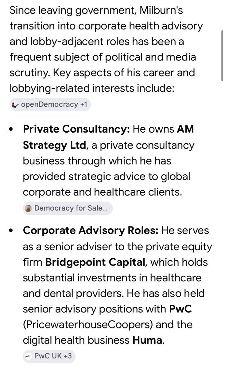 WelshCladiators's tweet photo. @csjthinktank @Jo_Coburn Didn’t this guy leave politics to spend time with his family? Hasn’t he also done very well £££ working for health industry players? Now leading Govt Commissions. As we revert to Blairism now making a political comeback - hasn’t he done well! https://t.co/dVTeshQFwn