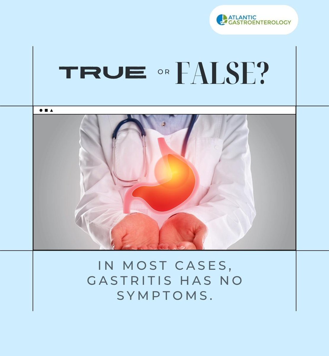 AtGastro_NYC's tweet photo. True, most people don't experience symptoms of gastritis. However, common symptoms may include loss of appetite, nausea, indigestion, and abdominal pain under the ribs.
.
.
.
https://t.co/Evh7rsvm6J
718 521-2840
.
.
.
#gastritis #digestivehealth #gastroenterology https://t.co/hbcxOuhslG