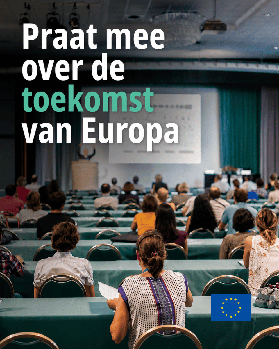 EUinNL's tweet photo. 🗣️ Hoe ziet de EU van de toekomst eruit?
De EU zoekt organisaties die een debat, workshop of bijeenkomst willen organiseren dit najaar over de uitbreiding van de EU. Een financiële bijdrage tot €20.000 is mogelijk.
Aanmelden kan tot 31 juli.
🔗 https://t.co/H2tQwo0n3v https://t.co/FOoxM4gtCT