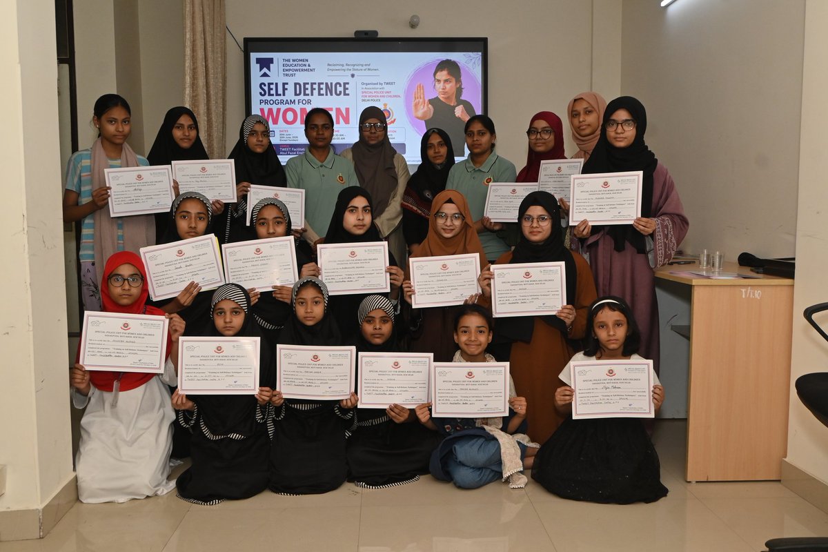 tweetrustorg's tweet photo. The Women Education &amp; Empowerment Trust  in association with the Special Police Unit for Women and Children, Delhi Police, successfully conducted a 10-Day Self Defence Program from 20th june to 3rd July 2026 at the TWEET Facilitation Centre, Abul Fazal Enclave, New Delhi. https://t.co/7wLKNh9L2X