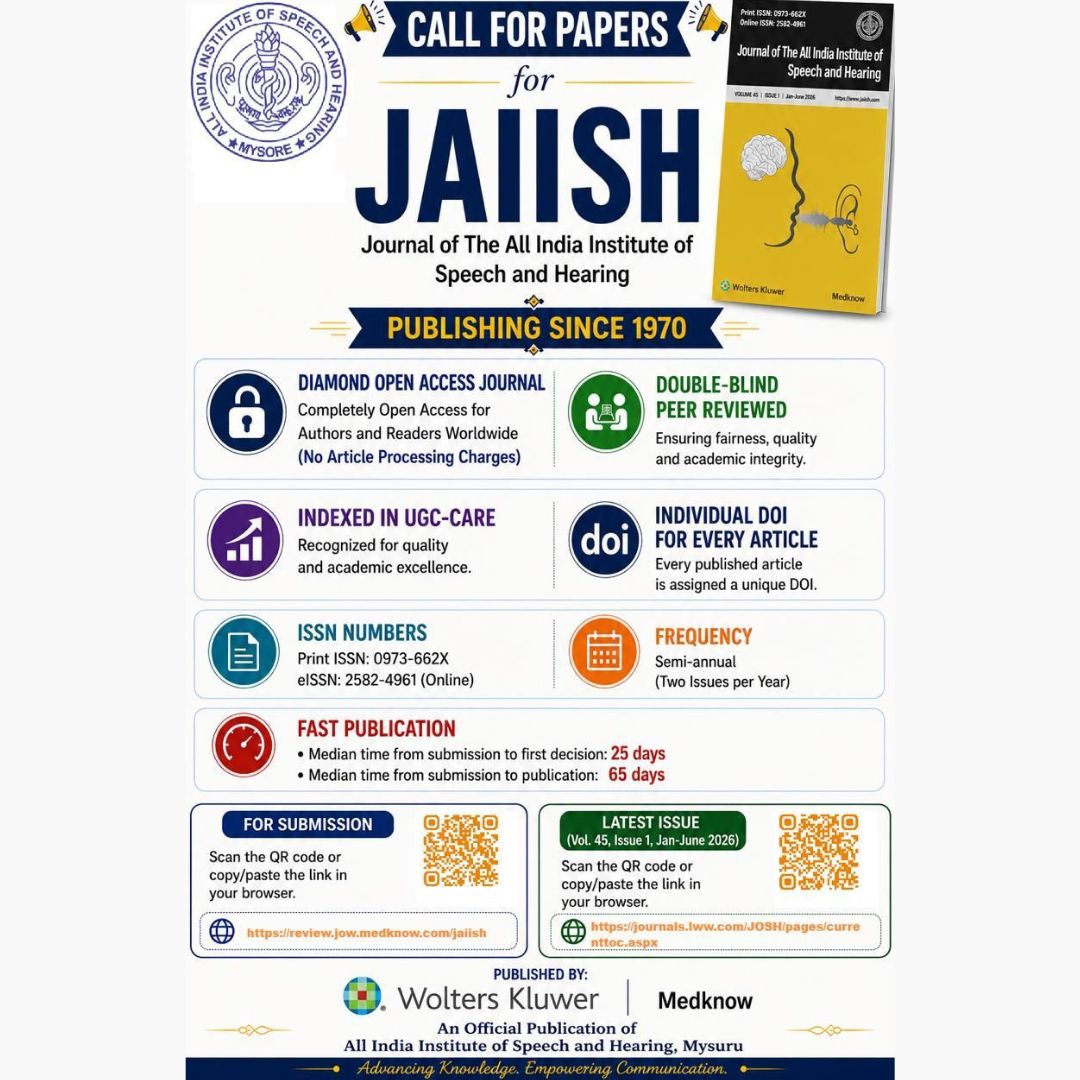 aiishmysuru's tweet photo. 📢 Publish with JAIISH!
✨ Diamond Open Access
📚 UGC-CARE Indexed
🔍 Double-Blind Peer Review
🆔 DOI for every article
💯 No publication charges
Join a legacy of academic excellence since 1970. Scan the QR code in the poster to submit your manuscript. https://t.co/gs3lGlqlRI