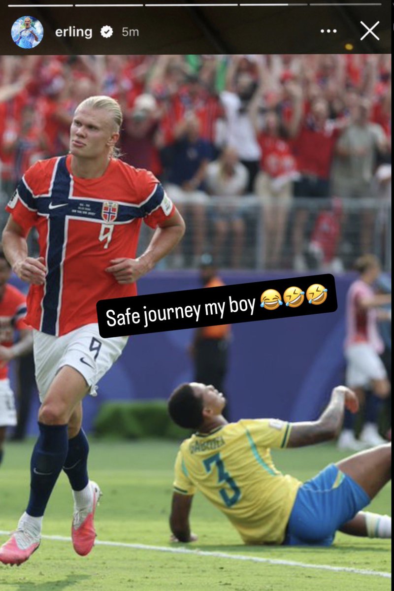 ReginaldGaspar's tweet photo. 🚨📲 𝗝𝗨𝗦𝗧 𝗜𝗡 Erling Haaland to Gabrielon IG: 

“ safe journey my boy 😂 🤣” https://t.co/cCQSUEj86s