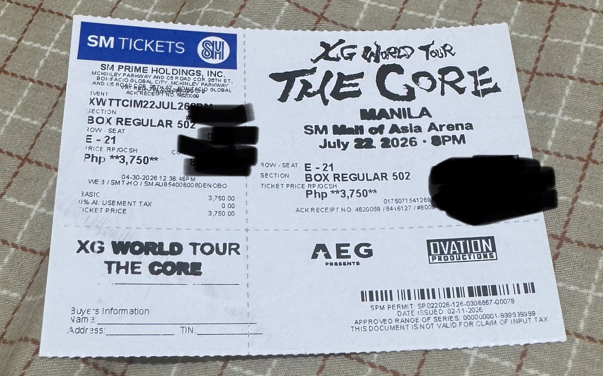 SJHemoi's tweet photo. WTS LFB

1 box regular 502
E21
Price 3850

conflict schedule
ticket on hand, can meet up in bgc, makati, moa 

#XG_WorldTour_THECORE
#XG_TheCoreInManila2026
#THECORETOUR
#XG #XGPH https://t.co/7eFSTe6obr