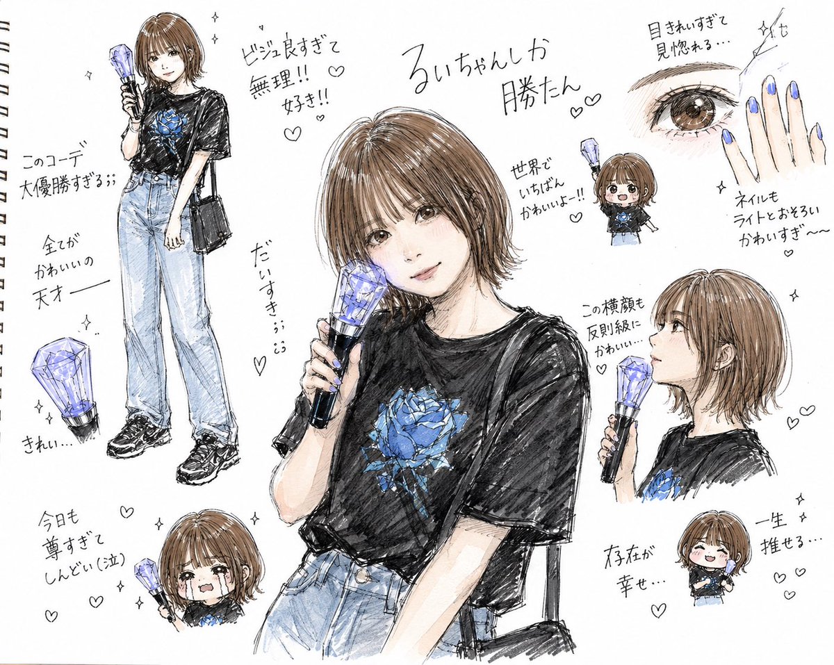 MhwibRui's tweet photo. チャッピーにスケッチしてもらった！
昨日こんな感じの格好で参戦してた
銀テわけてくれた一列目のお兄さん本当にありがとうございました、、、 https://t.co/ggU65q4s1Q