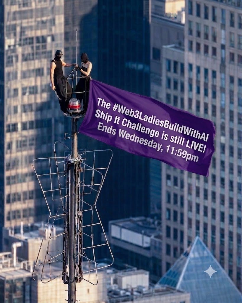 web3ladies's tweet photo. Thought you missed it? Not anymore. 👀
The #Web3LadiesBuildWithAI Ship It Challenge has been extended!
You’ve got until Wednesday, 11:59 PM WAT to submit for a chance to win up to $25 USDT. 🚀 https://t.co/dYBBHmNymL