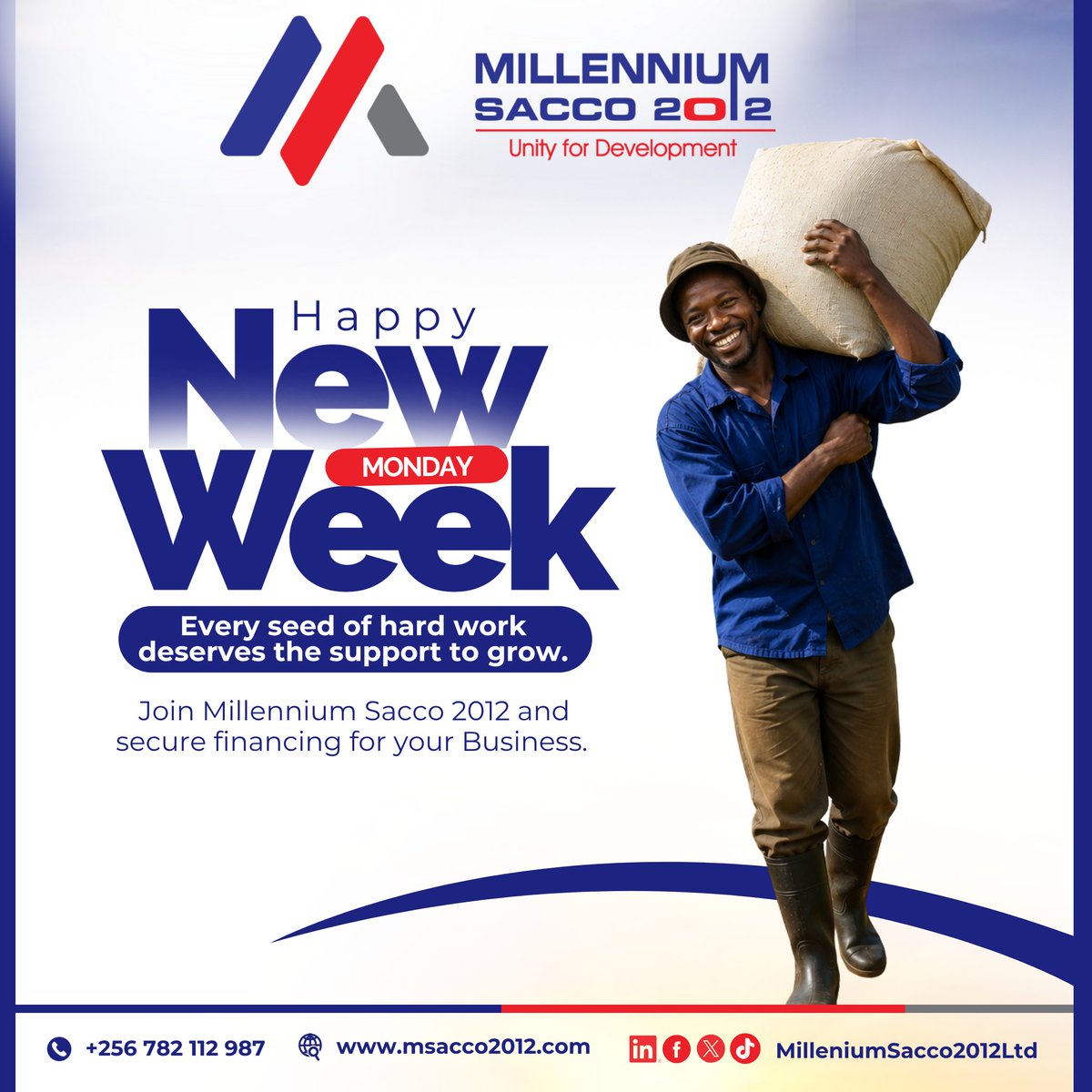 MillenniumSacco's tweet photo. Welcome back from the weekend!
Start this week with confidence and let us help finance your next business milestone.
We are Millennium Sacco 2012!
#happynewweek #growwithmillenniumsacco2012 #msacco #unityfordevelopment #businessgrowth https://t.co/N3bmwPxQ3T