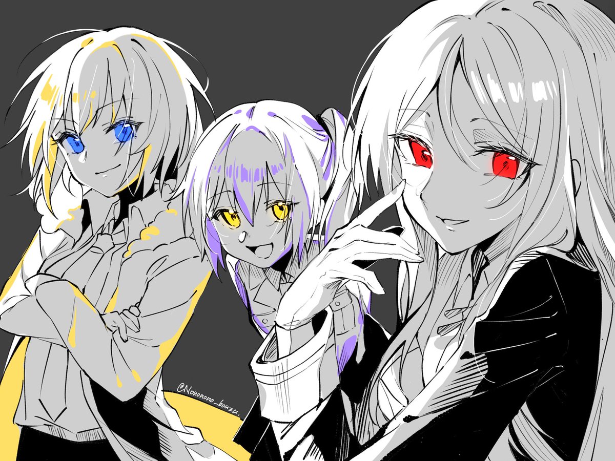 Nononono_bouzu's tweet photo. 悪魔３人娘 https://t.co/nA2nLfO4Wh