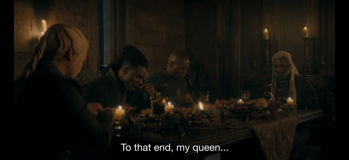 Hybrid_Ola's tweet photo. They’re beginning to portray Rhaenyra as cruël and meän.

Why did she hesitate to declare Alyn and his brother the legitimate sons of Corlys Velaryon? 🤷🏻‍♀️

They are the rightful heirs to Driftmark!
Joffrey will already be the heir to the Iron Throne.
Is she trying to make Aegon the heir to Driftmark? 
He’s a Targaryen, not a Velaryon.