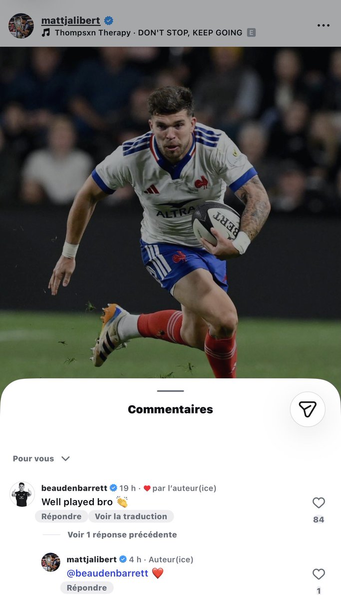 eKoloKante's tweet photo. L’idée d’avoir les deux sur le terrain, que ce soit en 10-12 ou 10-15, ça restera toujours incroyable.

L’impression d’allumer Rugby 08 et prendre Wilkinson et Robinson sous étoile.

Puis, Jalib qui marche dans les pas de Beaudy.
Beaudy qui reconnaît.

La boucle temporelle 🔄 https://t.co/pf8DYNNUgo