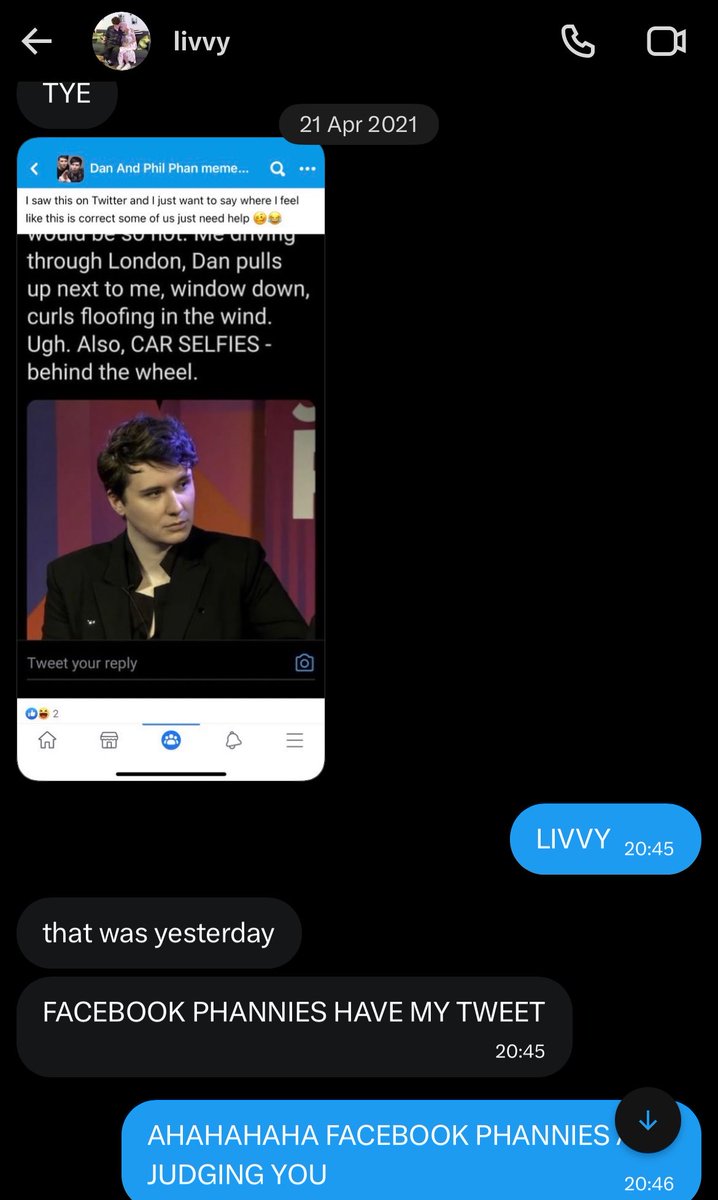 galacticdaniel's tweet photo. livvy was one of the first friends i made on phannie twitter back in 2020. she was so sweet and absolutely hilarious. I will treasure our little chats in the dms together back in the day and i’m so happy i was about to meet her last year during tit, i hope she rests in peace💓💕 https://t.co/P7lIEwXnZh