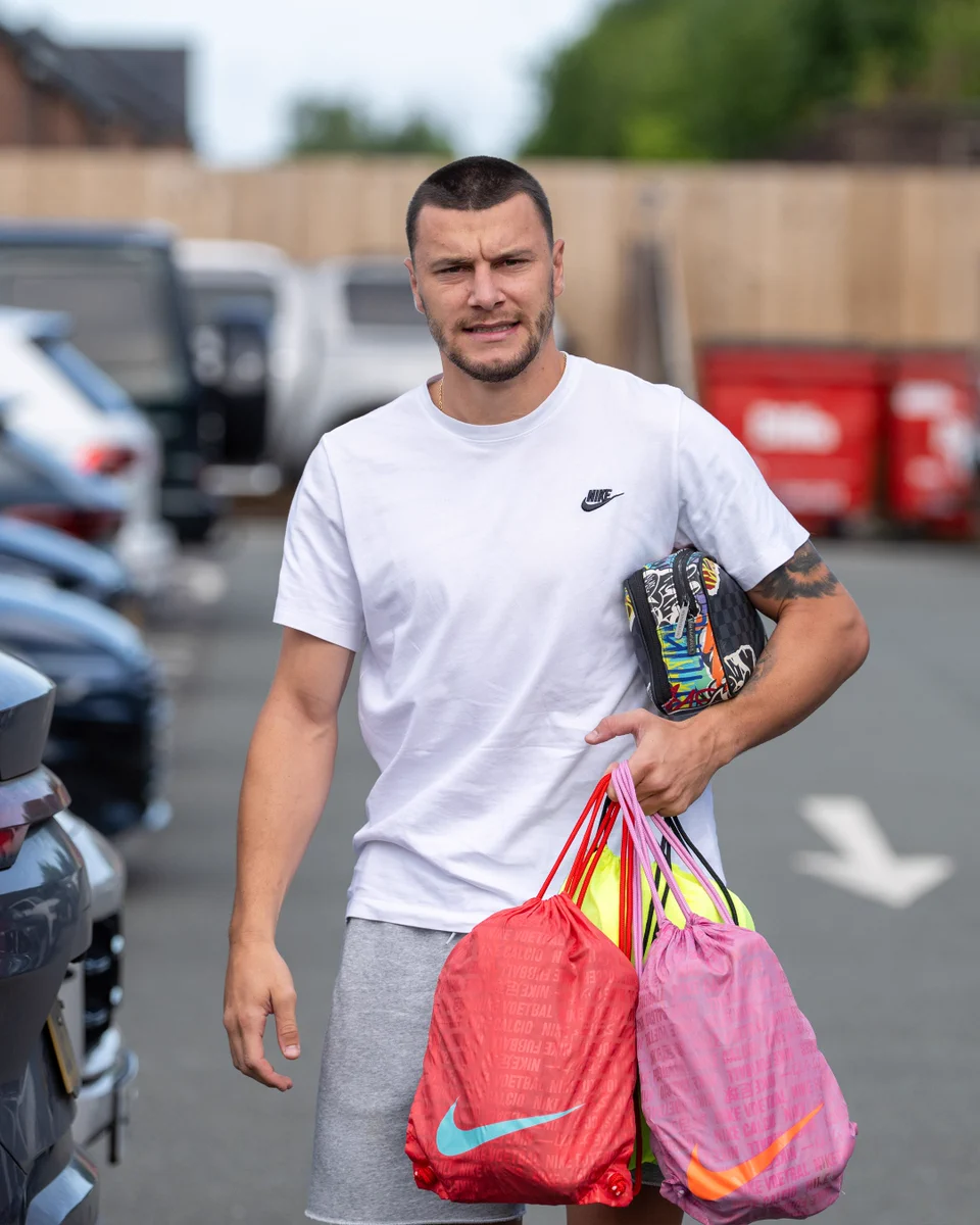 Milutin Osmajić arriving for training. 