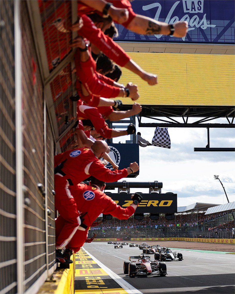 ScuderiaFerrari's tweet photo. Team will always be there cheering you on 🥳 https://t.co/kt7dfT7H7e