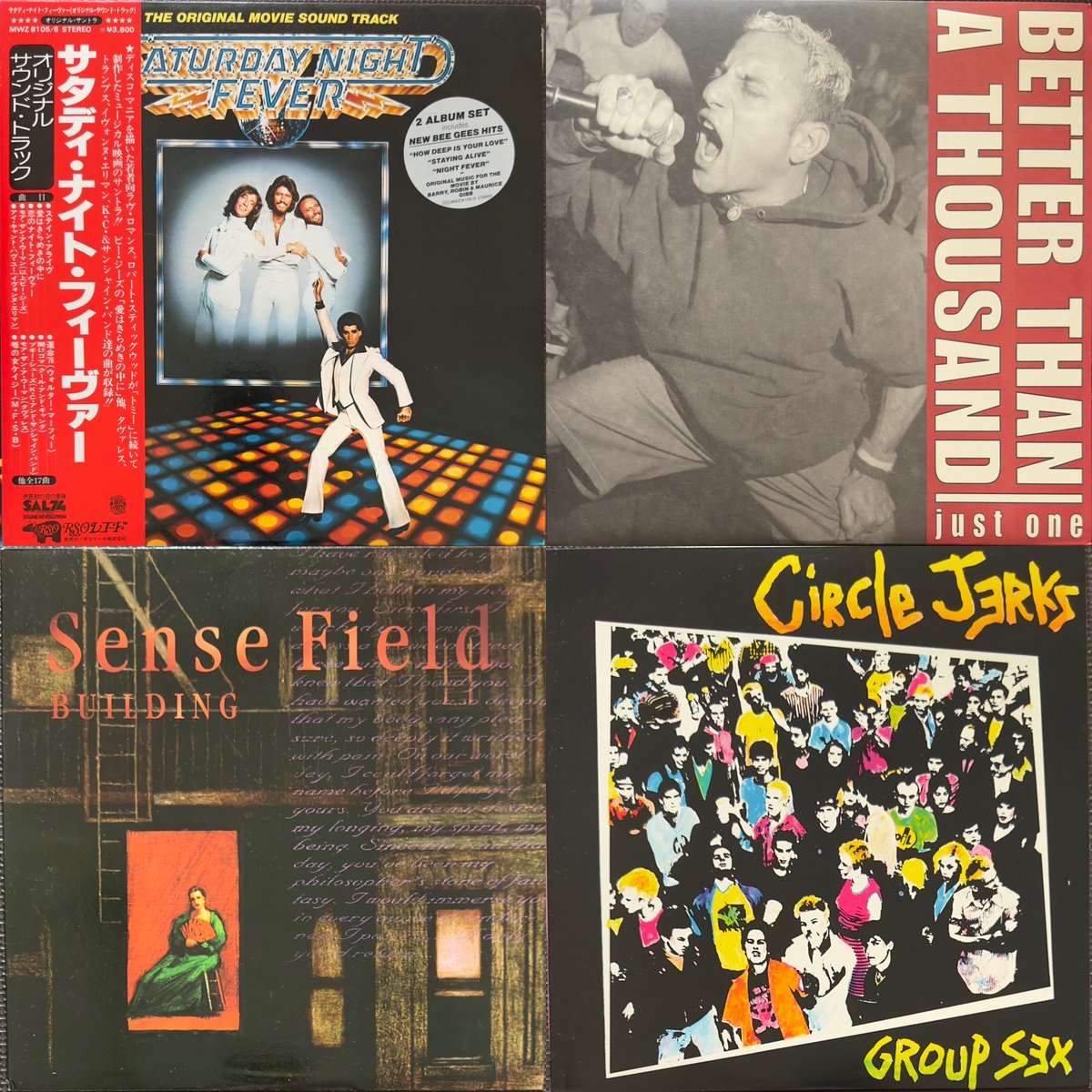 22330022_7's tweet photo. 233.V.A./SaturdayNightFever
234.BetterThanAThousand
235.SenseField
236.CircleJerks

パンクの合間のビージーズでちょっと和んだ

#レコード　#vinyl https://t.co/thS7jId6uo
