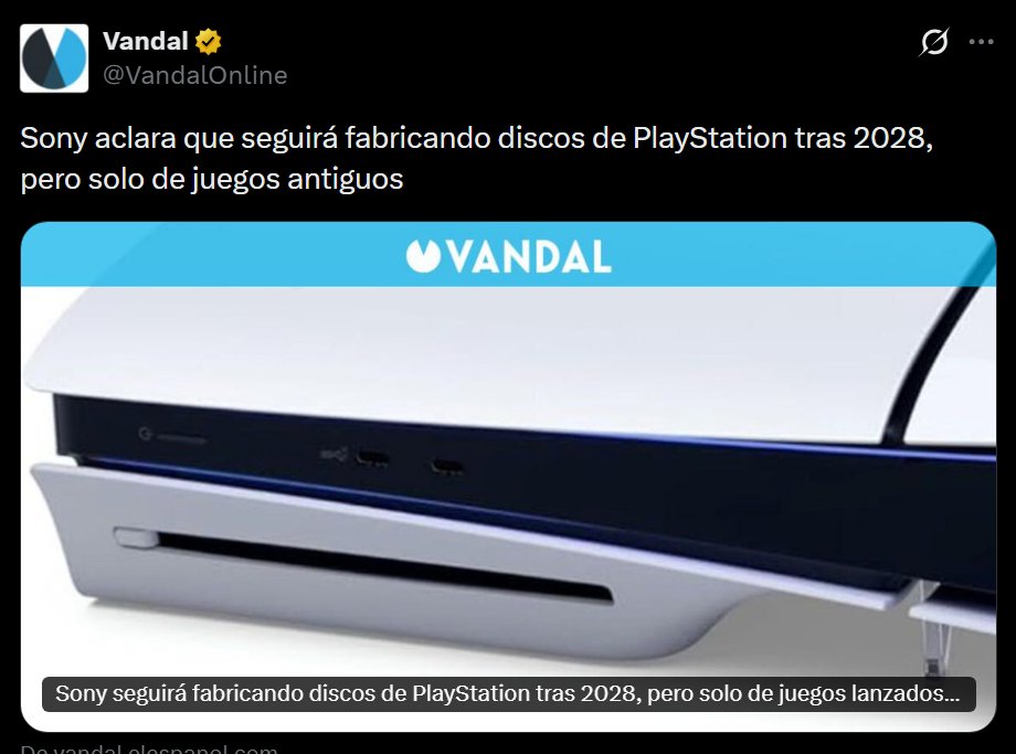 SrGarrus's tweet photo. Sony no ha aclarado nada, de hecho lleva 4 días de absoluto silencio. Hablan del email que se mandó de forma interna a las desarrolladoras que publican juegos en Playstation

Y para decirles que a partir de 2028 si quieren juegos físicos será con cajas SOLO con códigos digitales https://t.co/n4bhOH1peE