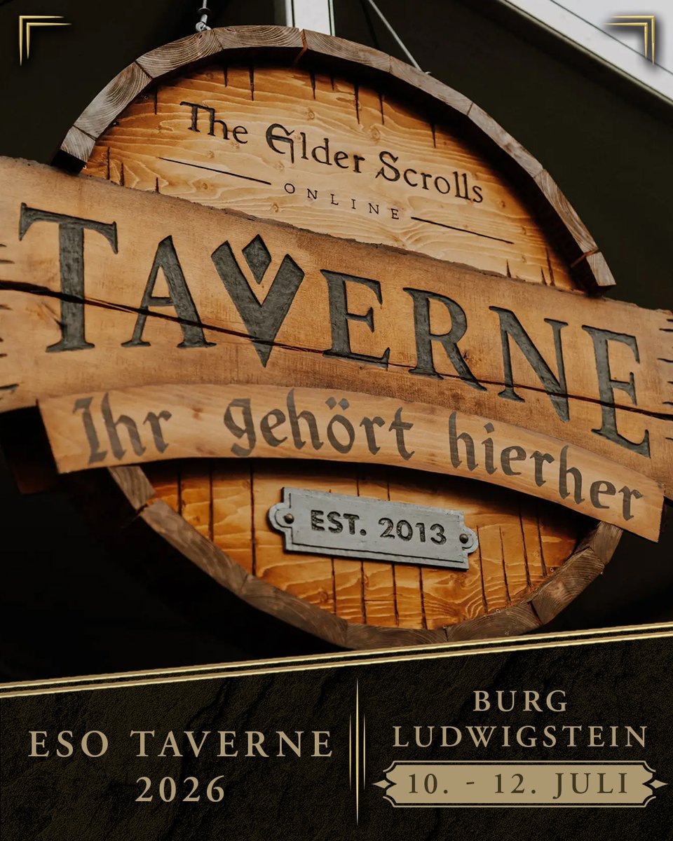 TESOnline_de's tweet photo. Die Tavernen-Woche ist angebrochen! Nur noch 4 mal schlafen und wir dürfen endlich unsere Gäste auf der #ESOTAVERN2026 begrüßen! Euch erwarten tolle Aktivitäten, Entwickler:innen vor Ort und natürlich die ganze #ESOFam 

Worauf freut ihr euch am meisten? https://t.co/XIrylQYQ2X