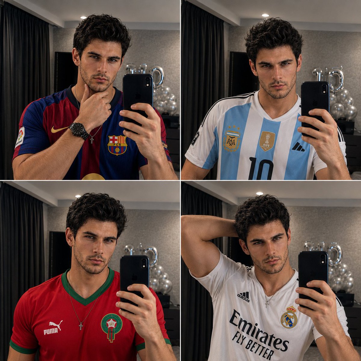 4-Panel Mirror Selfie Collage