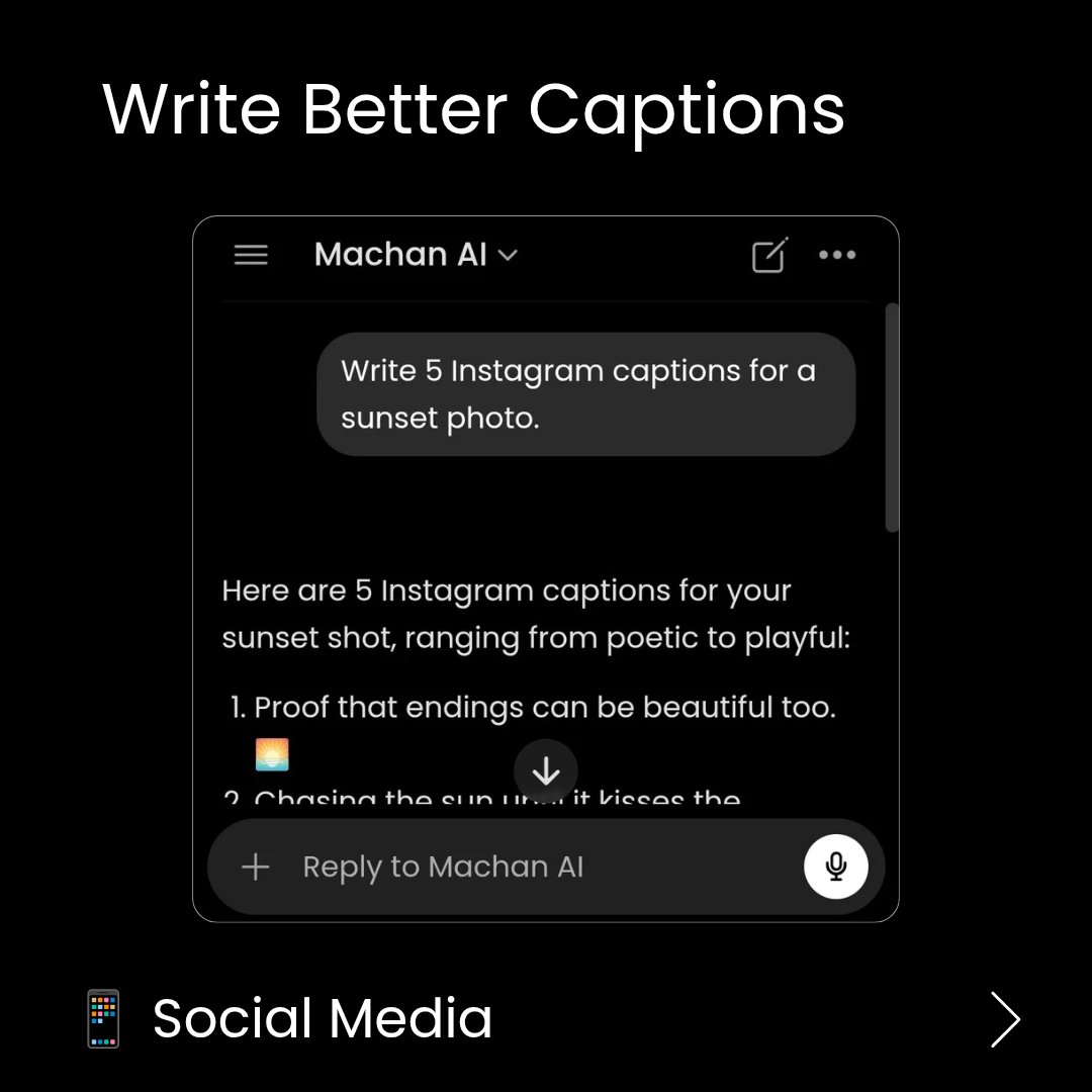 machan_ai's tweet photo. Write better captions | Machan AI https://t.co/xJE95wJN45