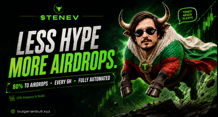 tenevbull's tweet photo. If $TENEV gets even half the love $ANSEM gets, this bull is going to need a bigger stadium.

The difference?

Some projects do airdrops when somebody remembers.

TENEV has the bull on autopilot.

Every 30 minutes, Noxa gets claimed.
80% goes back into the WETH reward pool.
Every 6 hours, eligible holders get a shot at a direct WETH airdrop.

No “soon”.
No intern manually sending wallets at 4 AM.
No pretending the treasury is a black hole.

Just a Bulgarian bull, automated rewards, and a community that gets a real share of the activity. 🐂

ANSEM showed that people love getting value back.

TENEV is trying to make that part run by itself.

Less hype.
More airdrops.

CA: 0x7b0e400f92eed5106782e92b05a852c3543f6c2a

https://t.co/0TJvtP8nb6
#Robinhood #RobinHoodChain