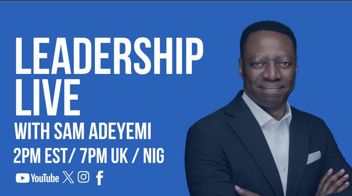sam_adeyemi's tweet photo. Join our global community live today as we discuss all things leadership, success and more + Q&amp;A. https://t.co/HD7qcPpxTQ
