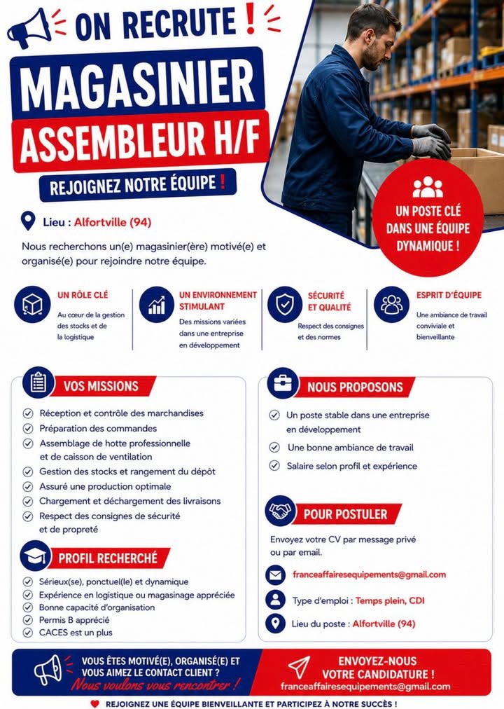 jobhijabfr's tweet photo. Offre d’emplois pour les frères dans le 94/93
N’hésitez pas à partager autour de vous https://t.co/ia9LJXwMlt