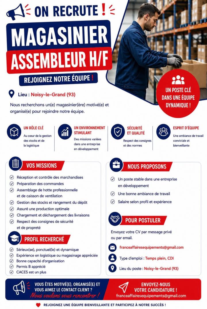 jobhijabfr's tweet photo. Offre d’emplois pour les frères dans le 94/93
N’hésitez pas à partager autour de vous https://t.co/ia9LJXwMlt
