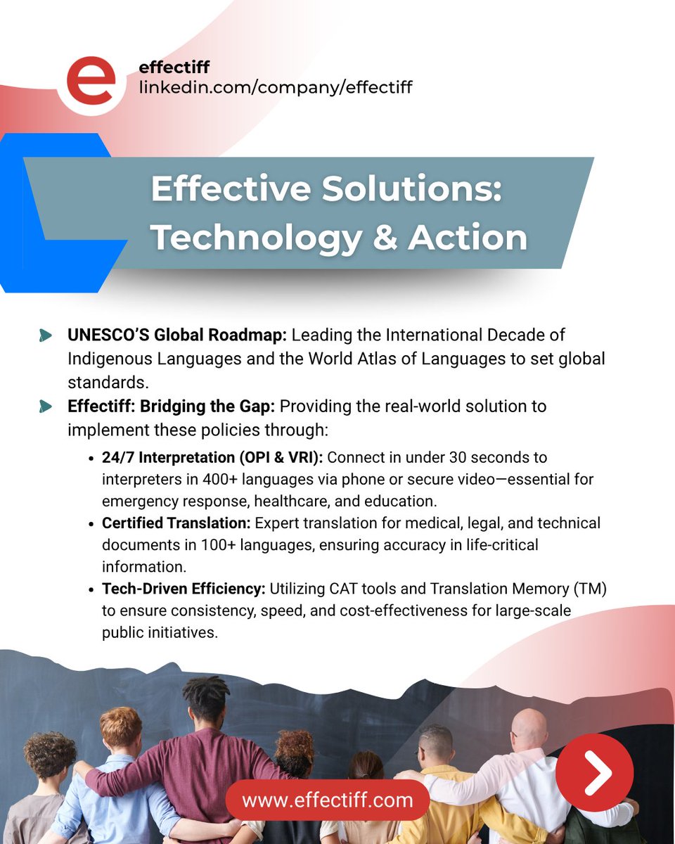 effectiff_com's tweet photo. When a language disappears, so does identity and knowledge.

Nearly half are at risk. The answer is simple: protect access, promote inclusion, take action.

#Multilingualism #LanguageAccess https://t.co/eETBi2PlYg