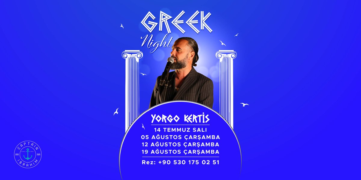 captan_ibrahim's tweet photo. Temmuz ve Ağustos ayı Yorgo Kertis konserlerimiz!
📍 Çökertme Koyu, Bodrum / Muğla
☎️ +90 530 175 02 51
🇹🇷 1983’ten beri
#Captainİbrahim #Bodrum #Muğla #Milas #ÇökertmeKoyu https://t.co/K0ExkiOkX3