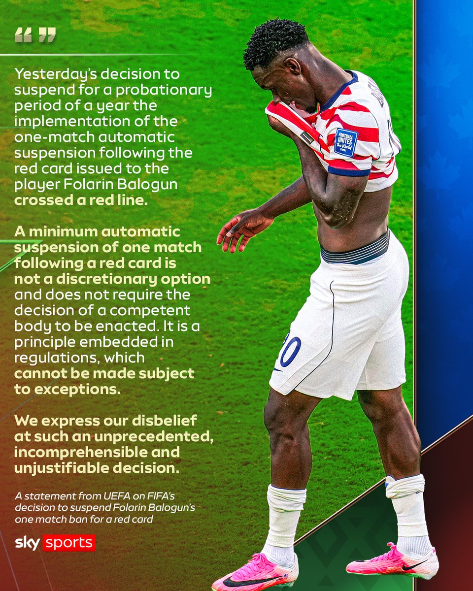 UEFA, 발로군 징계 유예에 성명