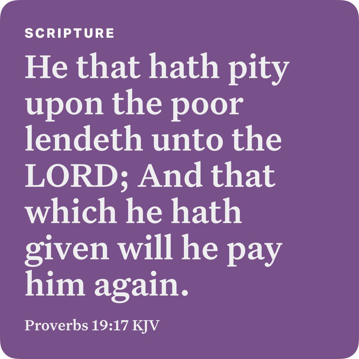 _no_____one____'s tweet photo. Proverbs 19:17 KJV https://t.co/THRHHgZ1kc https://t.co/OKfNFiaEH4