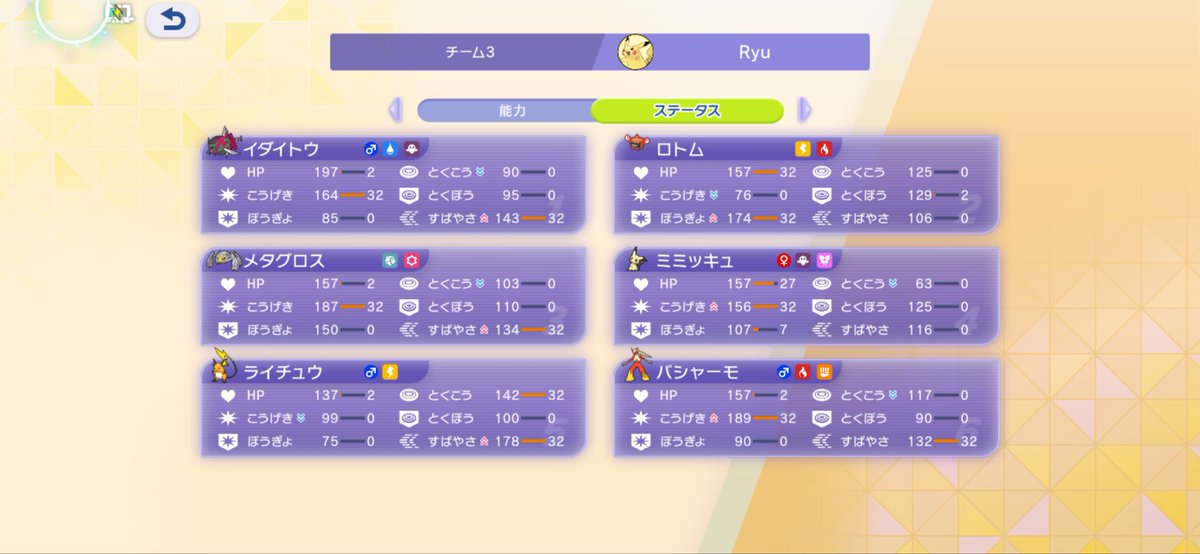 Jott095912's tweet photo. シーズン終了間際ですが、チャンピオンズ2000到達したので紹介します！
・初手でグロスorライチュウ
・対面きつければ、ロトム引きでおにび
・ラストにイダイトウ
ミミッキュ、バシャはあまり使わなかったです。
対戦自体スマホから始めたほぼ初心者ですが、ご参考にまでにどうぞ！ https://t.co/VT4nYJJh6W
