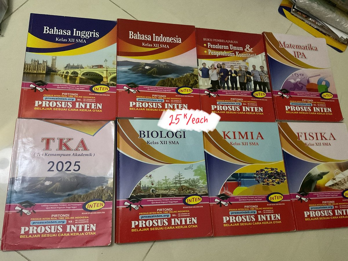 bbkucing's tweet photo. WTS BUKU INTEN BING, BINDO, KIMIA, BIOLOGI, FISIKA, MATEMATIKA, PU &amp; PK, TKA 2025
💰25k/each || take all 160k
Buku: beberapa soal sudah dijawab
TKA 2025: (hampir) semua soal sudah dijawab

📝 Very good condition, coretan menggunakan pensil, pulpen, stabilo, dan ada sticky notes. https://t.co/FoTs2OIztR