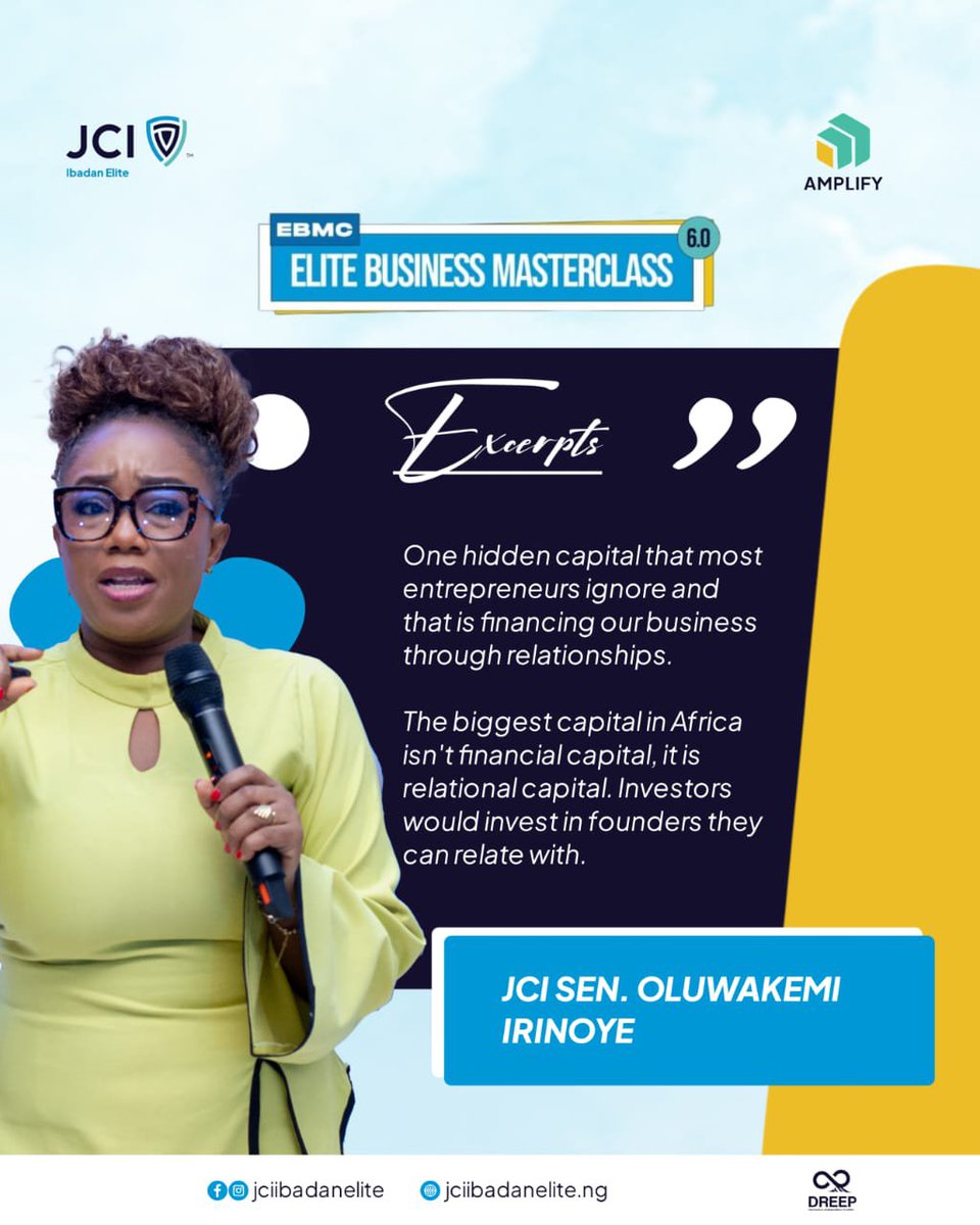 JCI_IbadanElite's tweet photo. The Echoes of EBMC 6.0

JCI Sen. Oluwakemi Irinoye, Executive Director of KEA Group, took the stage at EBMC 6.0 and dropped gems that hit different  the kind that make you stop, think, and immediately look at your business differently.

#jciibadanelite
#Amplify
#Dreep
#JCINigeria https://t.co/2wgezYh2K6