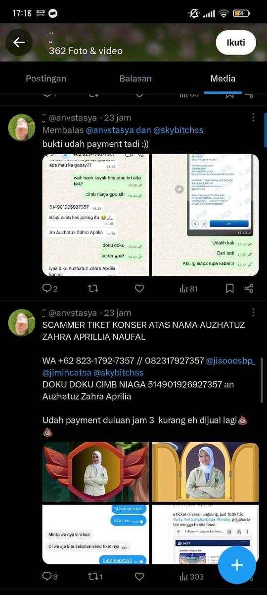 you_lind's tweet photo. @anvstasya @skybitchss INI HOAX.
Silahkan hubungi kami untuk KEJELASANNYA. Kami tunggu itikat baik anda untuk menghapus postingan ini. Disclaimer itu bukan no WA anak saya. Anak saya tidak pernah menjadi nasabah CIMB NIAGA ada bukti dari CS. Dan tidak pernah menggunakan doku doku https://t.co/8aK3JxSQGC