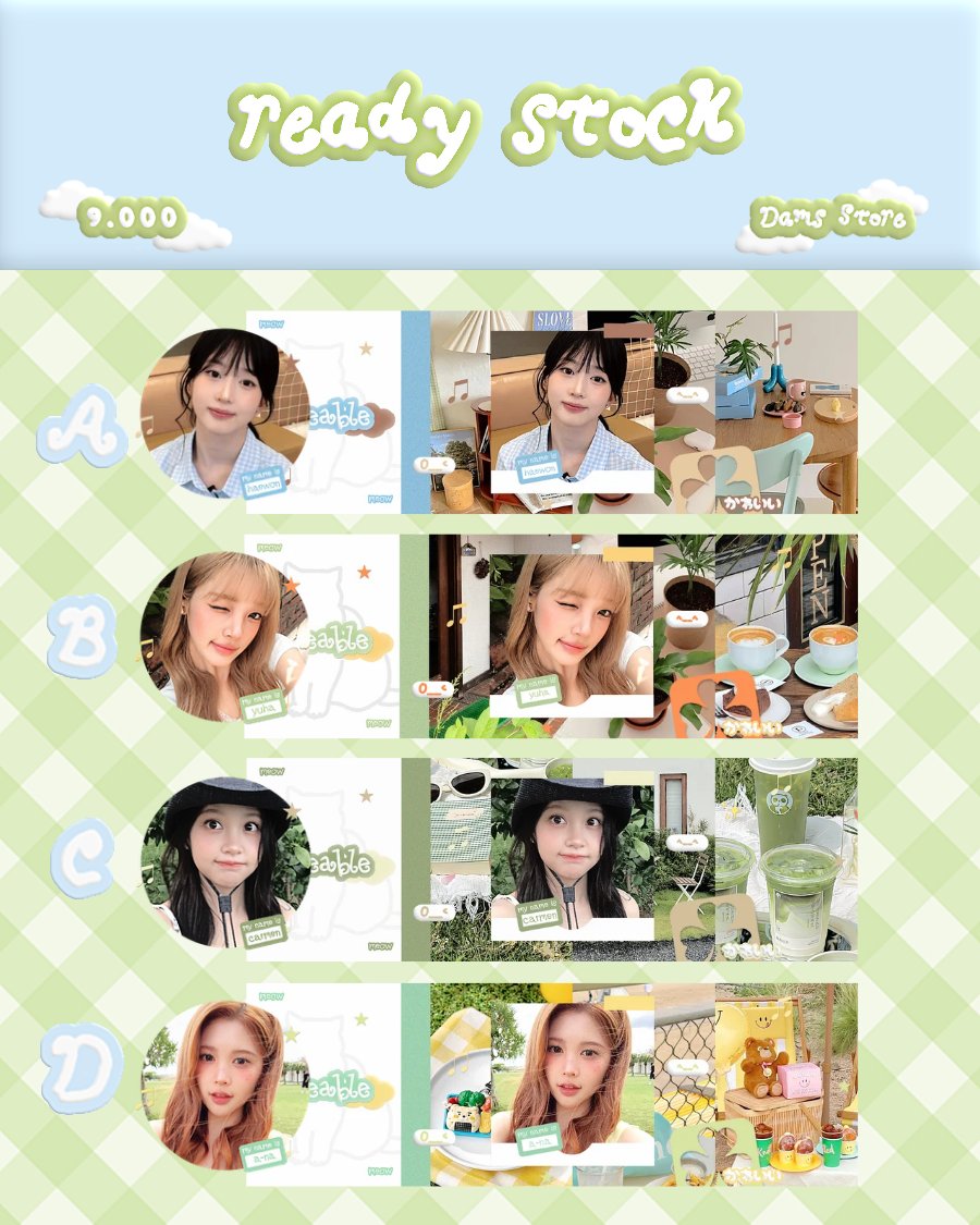 lymyoungmin's tweet photo. Help repost? Makasih 🫶

Hai, aku bawa layout ready stock, 𝗽𝗿𝗼𝗺𝗼 𝘀𝗽𝗲𝘀𝗶𝗮𝗹 𝟳.𝟳 jadi serba 𝟳𝗸! 

Nayeon, Wonyoung, Koko, Han sohee, Haewon, Carmen, Yuha, A-na
#zonauang https://t.co/8ABLpDdeH5