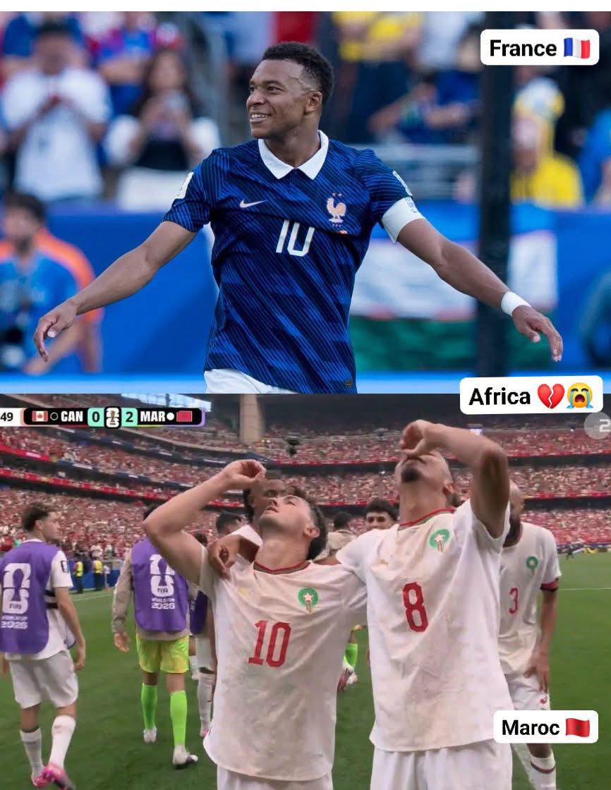 JonathanMayika's tweet photo. 🇫🇷 France 🆚 🇲🇦 Maroc

Enfin, deux équipes africaines se retrouvent face à face en quarts de finale... 😔💔

Cette fois, le choix est compliqué : soutenir le Maroc 🇲🇦 ou la diaspora africaine basée en France ? 🤷🏽‍♂️🤧

En plus, Cédric Bakambu n'évolue dans aucune de ces deux équipes https://t.co/WAMR11d9oh