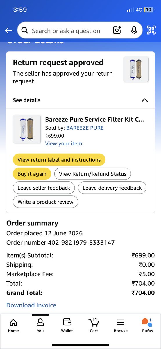 Vitus_Rodrigo's tweet photo. @amazonIN I have initiated the return a long back its been a month now but the return pickup is not completed yet. Is this some kind of a scam ? #scamalert @amazonIN https://t.co/kplF0Nrs5o