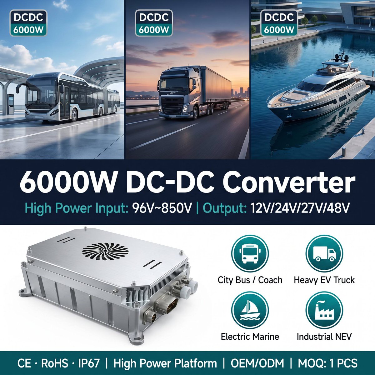 longruncharger's tweet photo. DYT-DC-6000 | 6kW On-board DC/DC Converter
Power instability is killing your EV system.
🚍 Electric Bus
🚛 Heavy Truck
🚤 Electric Yacht
More detail pls click on: https://t.co/ZvgXK0Y4WO
Email : info@longruncs.com
#obc #onboardcharger #dcdcconverter
#stepdownconverter
#EVcharger https://t.co/Tbd8ZQc6lC
