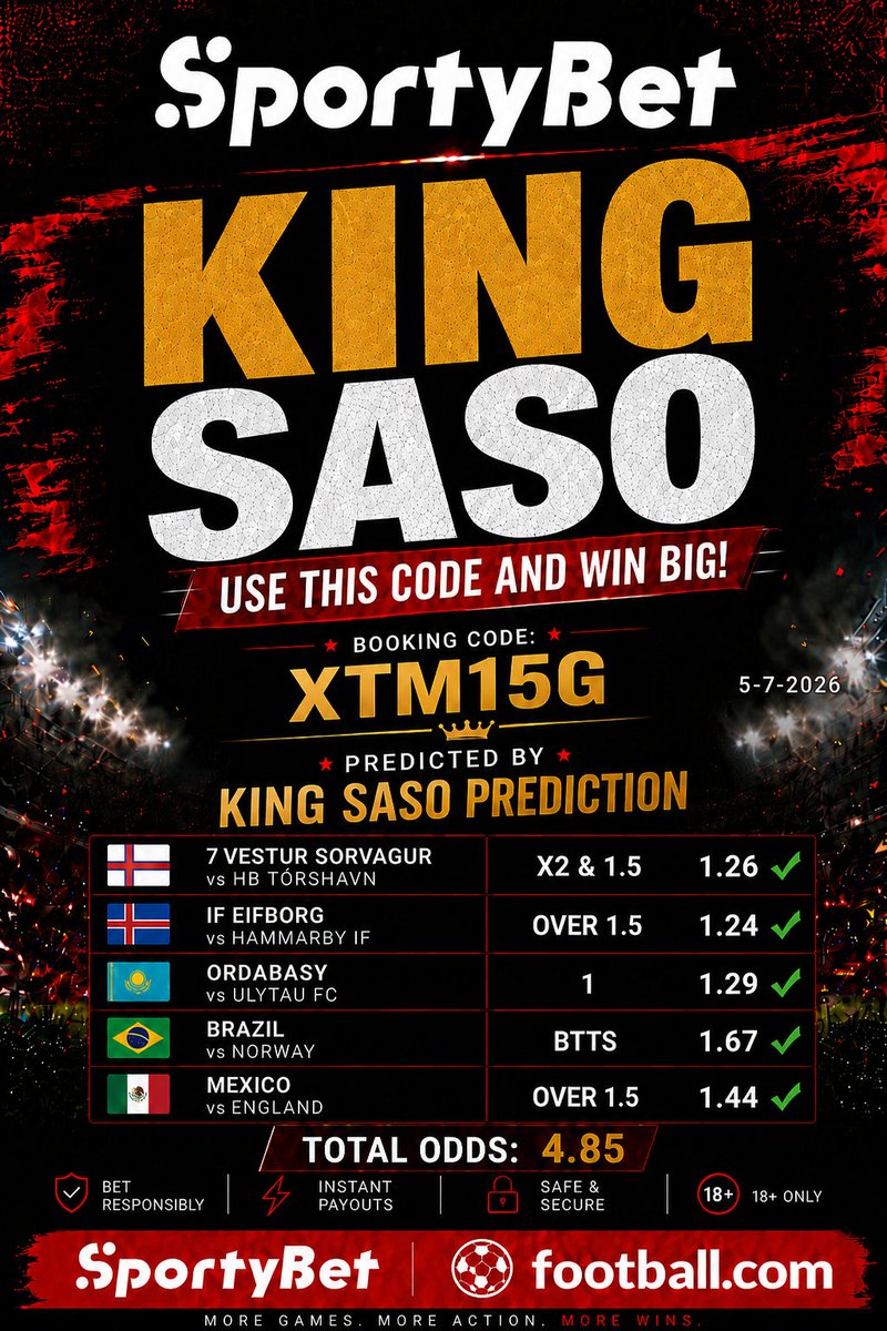SasoPredictions's tweet photo. CONGRATULATIONS💥💥💥  FREE TIPS WON. Follow us for more free tips.  🤑🤑🤑 https://t.co/jScmjEV14T