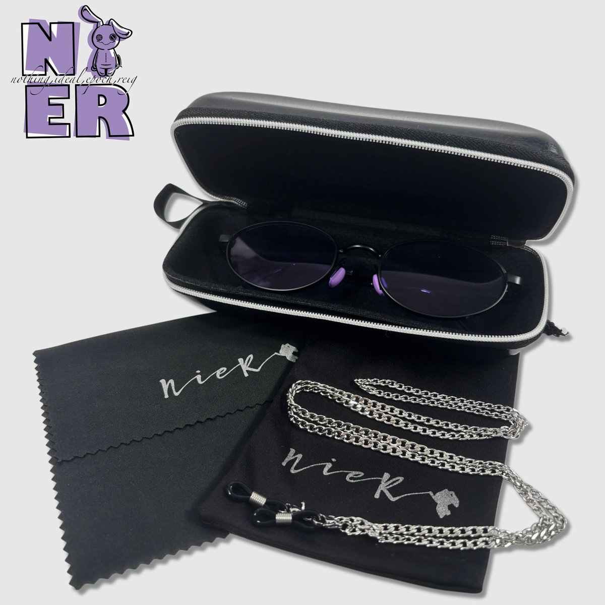 🚫新作商品案内🚫 OVAL PURPLE LENS SUNGLASSES 5点SET ・メガネ本体