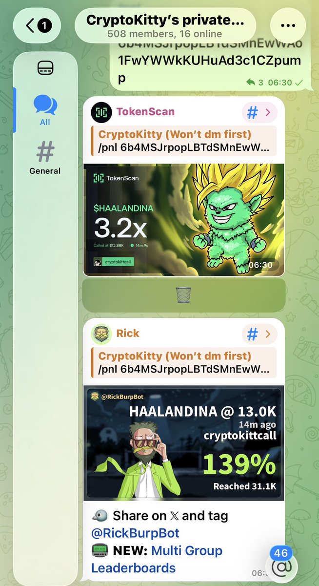 CryptoKittoll's tweet photo. 3x up from my call on $HAALANDINA
TG chads are winning 🏆 

6b4MSJrpopLBTdSMnEwWAo1FwYWWkKUHuAd3c1CZpump https://t.co/t7MhYfsmUS